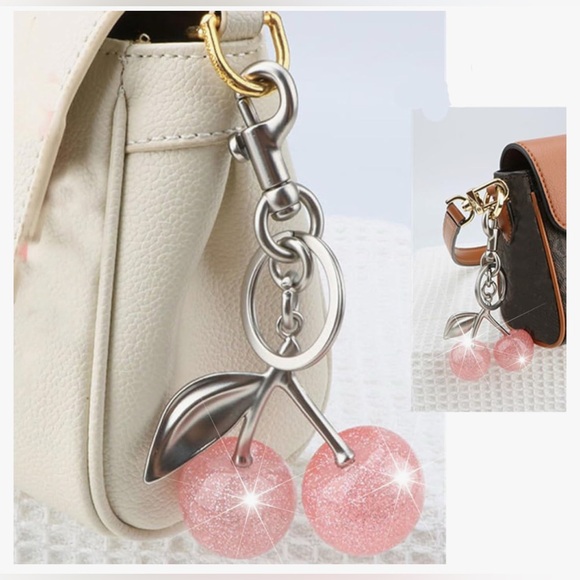 Cherry Charm Keychain - Pink - Picture 5 of 5